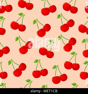 Seamless pattern with cherry Stock Vector