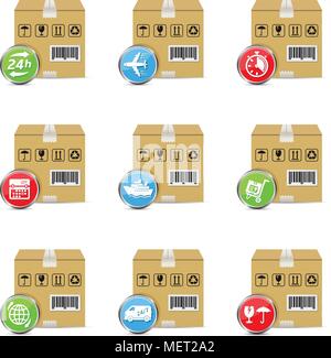 Delivery icon set Stock Vector