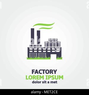Eco factory vector icon design template Stock Vector