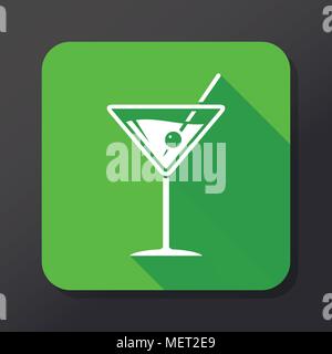 Martini flat icon with long shadow Stock Vector