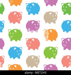 Seamless pattern with colorful pigs Stock Vector