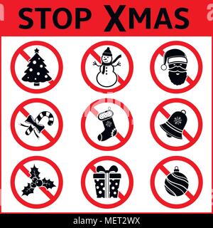 Stop Xmas sign Stock Vector