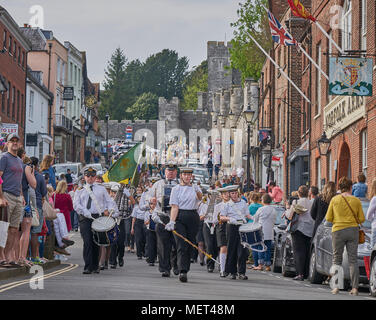 Arundel, West Sussex/UK - April 22: Scouts and Cubs Celebrate St George's day with a procession through Arundel High Street. Stock Photo