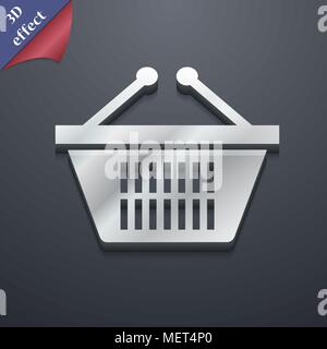Shopping basket icon symbol. 3D style. Trendy, modern design with space for your text Vector illustration Stock Vector