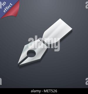 Pen icon symbol. 3D style. Trendy, modern design with space for your text Vector illustration Stock Vector