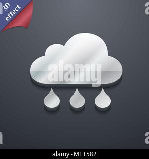 cloud rain icon symbol. 3D style. Trendy, modern design with space for your text Vector illustration Stock Vector