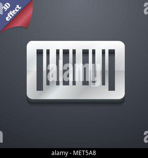 barcode icon symbol. 3D style. Trendy, modern design with space for your text Vector illustration Stock Vector