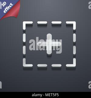 Plus in square icon symbol. 3D style. Trendy, modern design with space for your text Vector illustration Stock Vector