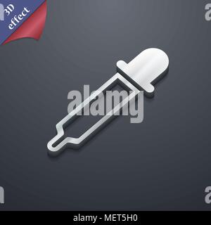 Pipette icon symbol. 3D style. Trendy, modern design with space for your text Vector illustration Stock Vector