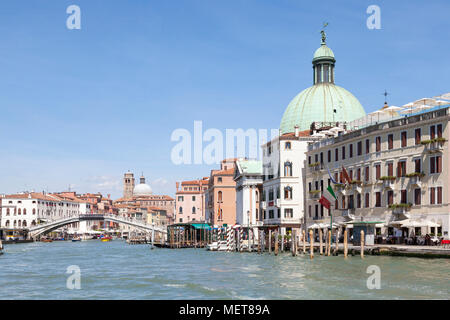 Scalzi Bridge on the Grand Canal, Santa Croce, Venice, Veneto, Italy Stock Photo
