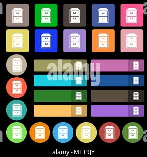 nightstand icon sign. Set from twenty seven multicolored flat buttons. Vector illustration Stock Vector