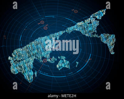 Circuit Design World Map Stock Photo