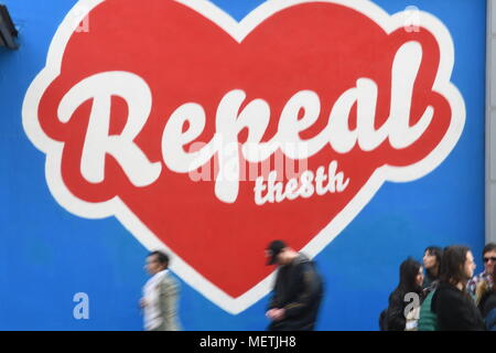 ‘Repeal the 8th’ mural from wallProject says Charities Regulator took view that mural is political activity that breaches Act Credit: john Rooney/Alamy Live News Stock Photo