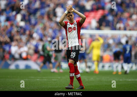London, UK. 22nd Apr, 2018. Jan Bednarek of Southampton after the game. The Emirates FA Cup semi final match, Chelsea v Southampton at Wembley Stadium in London on  Sunday 22nd April 2018.  this image may only be used for Editorial purposes. Editorial use only, license required for commercial use. No use in betting, games or a single club/league/player publications. pic by Andrew Orchard/Andrew Orchard sports photography/Alamy Live news Stock Photo