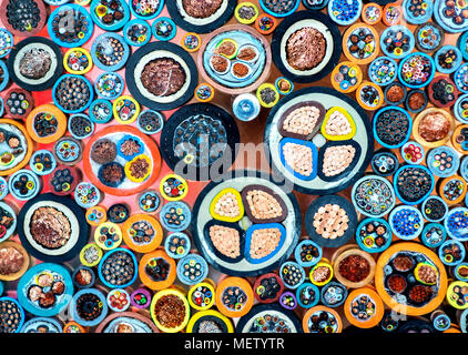 Hannover, Germany. 23 April 2018. Different sections from copper cabled at the ConCab at the Hanover fair. Photo: Hauke-Christian Dittrich/dpa Credit: dpa picture alliance/Alamy Live News Stock Photo
