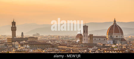 Aerial view of Florence with the Basilica Santa Maria del Fiore (Duomo), Tuscany, Italy Stock Photo