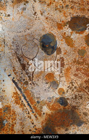 Close up of rusting metal that is exposed to sun and rain Stock Photo