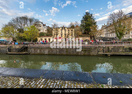 The Ostrich pub and garden on Bathurst Basin. Bristol Project, Stock Photo