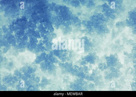 Close up of frost crystals growing on snow Stock Photo