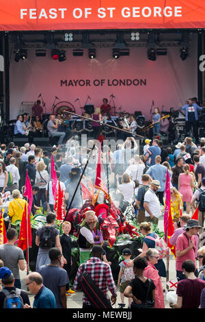 Feast of St George Festival in Trafalgar Square to celebrate St George's Day on April 23rd Stock Photo