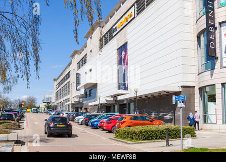 Milton Keynes England car parking outside debenhams department store Intu shopping centre central milton keynes buckinghamshire england gb uk europe Stock Photo