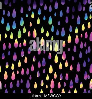 Abstract bright and colourful iridescent holographic unicorn tear drops background. Vector illustration. Stock Vector