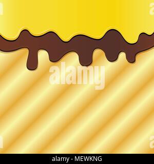 Flavored cream melted on sponge cake background. Vector illustration. Stock Vector