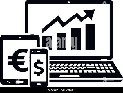 Stock exchange icons. Exchange trades. Vector illustration Stock Vector