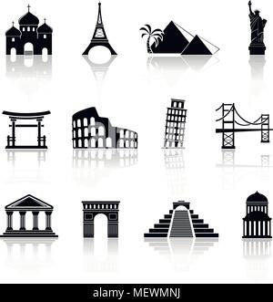 Landmarks Icons Set. Vector Illustration Stock Vector