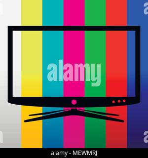 Applique tv set on test image background. Vector illustration EPS10. Stock Vector