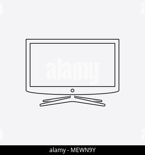 Smart TV Icon. Linear Vector Illustration. Stock Vector