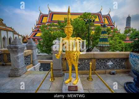 Golden statue of Asurapaksi in Grand palace of Bangkok, Thailand Stock Photo