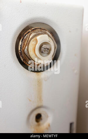 Leaking radiator water damage. Stock Photo
