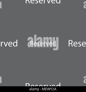Reserved sign icon. Seamless pattern on a gray background. Vector illustration Stock Vector