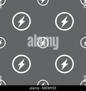 Photo flash sign icon. Lightning symbol. Seamless pattern on a gray background. Vector illustration Stock Vector