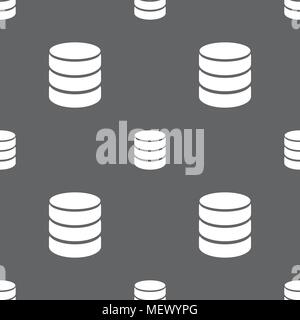 Hard disk and database sign icon. flash drive stick symbol. Seamless pattern on a gray background. Vector illustration Stock Vector