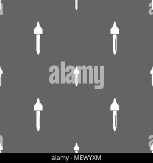 dropper sign icon. pipette symbol. Seamless pattern on a gray background. Vector illustration Stock Vector