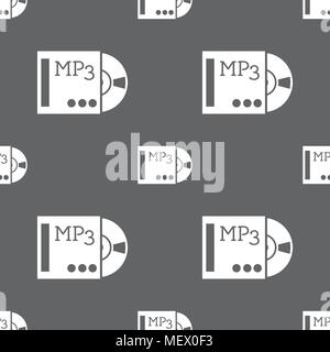 mp3 player icon sign. Seamless pattern on a gray background. Vector illustration Stock Vector