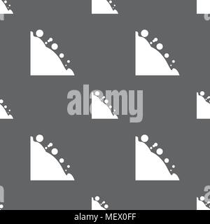 Rockfall icon. Seamless pattern on a gray background. Vector illustration Stock Vector