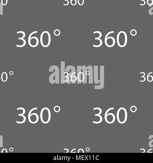 Angle 360 degrees sign icon. Geometry math symbol. Full rotation. Seamless pattern on a gray background. Vector illustration Stock Vector