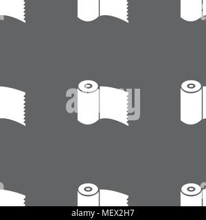 Toilet paper, WC roll icon sign. Seamless pattern on a gray background. Vector illustration Stock Vector