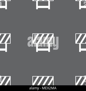road barrier icon sign. Seamless pattern on a gray background. Vector ...