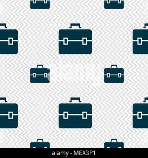 suitcase icon sign. Seamless pattern with geometric texture. Vector illustration Stock Vector