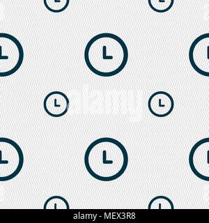 clock icon sign. Seamless pattern with geometric texture. Vector illustration Stock Vector
