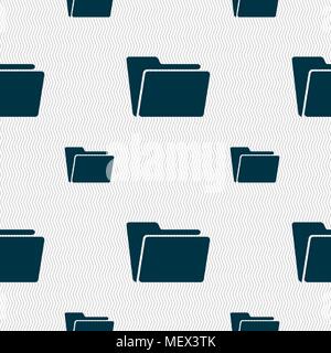 Folder icon sign. Seamless pattern with geometric texture. Vector illustration Stock Vector