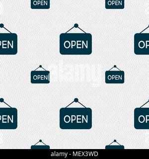 open icon sign. Seamless pattern with geometric texture. Vector illustration Stock Vector
