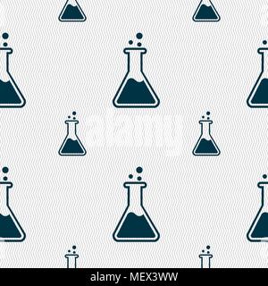 Flask  icon sign. Seamless pattern with geometric texture. Vector illustration Stock Vector