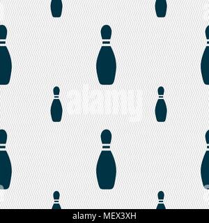 pin bowling icon sign. Seamless pattern with geometric texture. Vector illustration Stock Vector