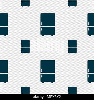 Refrigerator icon sign. Seamless pattern with geometric texture. Vector illustration Stock Vector