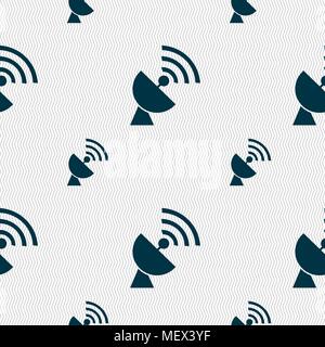 Satellite antenna icon sign. Seamless pattern with geometric texture. Vector illustration Stock Vector